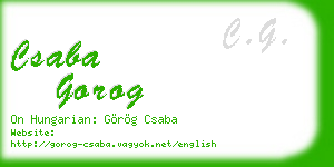 csaba gorog business card
